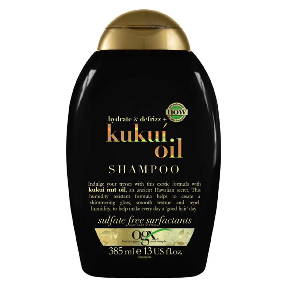 OGX Hydrate &amp;amp; Defrizz+ Kukui Oil pH Balanced Shampoo 385ml