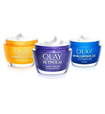 Olay Besties with Hyaluronic Acid + Vitamin B5 &amp;amp; Vitamin C Day Moisturiser and Retinol Night Moisturiser Bundle