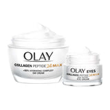 Olay Drunk On Peptides with Collagen Peptide24 MAX Day Moisturiser &amp;amp; Eye Cream Bundle