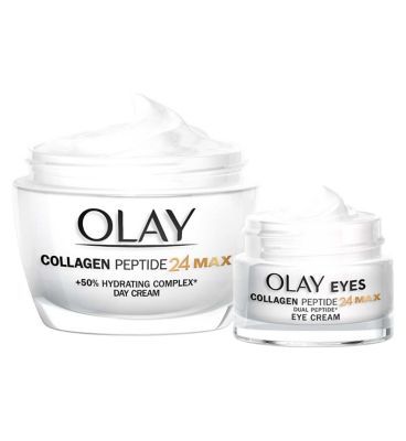 Olay Drunk On Peptides with Collagen Peptide24 MAX Day Moisturiser &amp;amp; Eye Cream Bundle