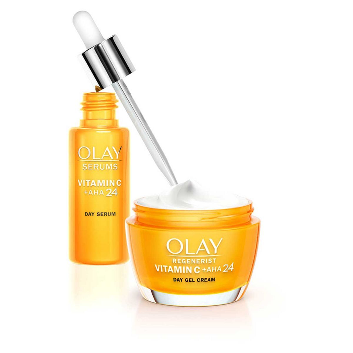 Olay Get The Glow with Vitamin C + AHA Day Face Moisturiser &amp;amp; Serum Bundle