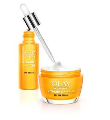 Olay Get The Glow with Vitamin C + AHA Day Face Moisturiser &amp;amp; Serum Bundle