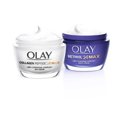 Olay Sleigh To The MAX with Collagen Peptide24 MAX Day Moisturiser &amp;amp; Retinol24 MAX Night Moisturiser Bundle