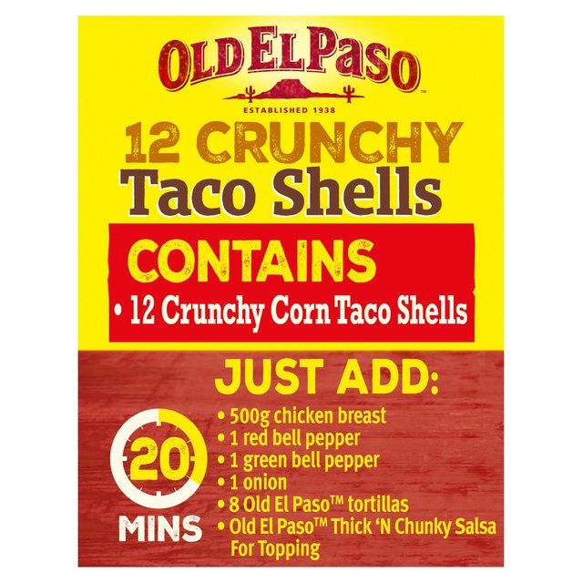 Old El Paso Crunchy Taco Shells   156g