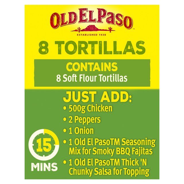 Old El Paso Flour Tortilla Fajita Wraps   8 per pack