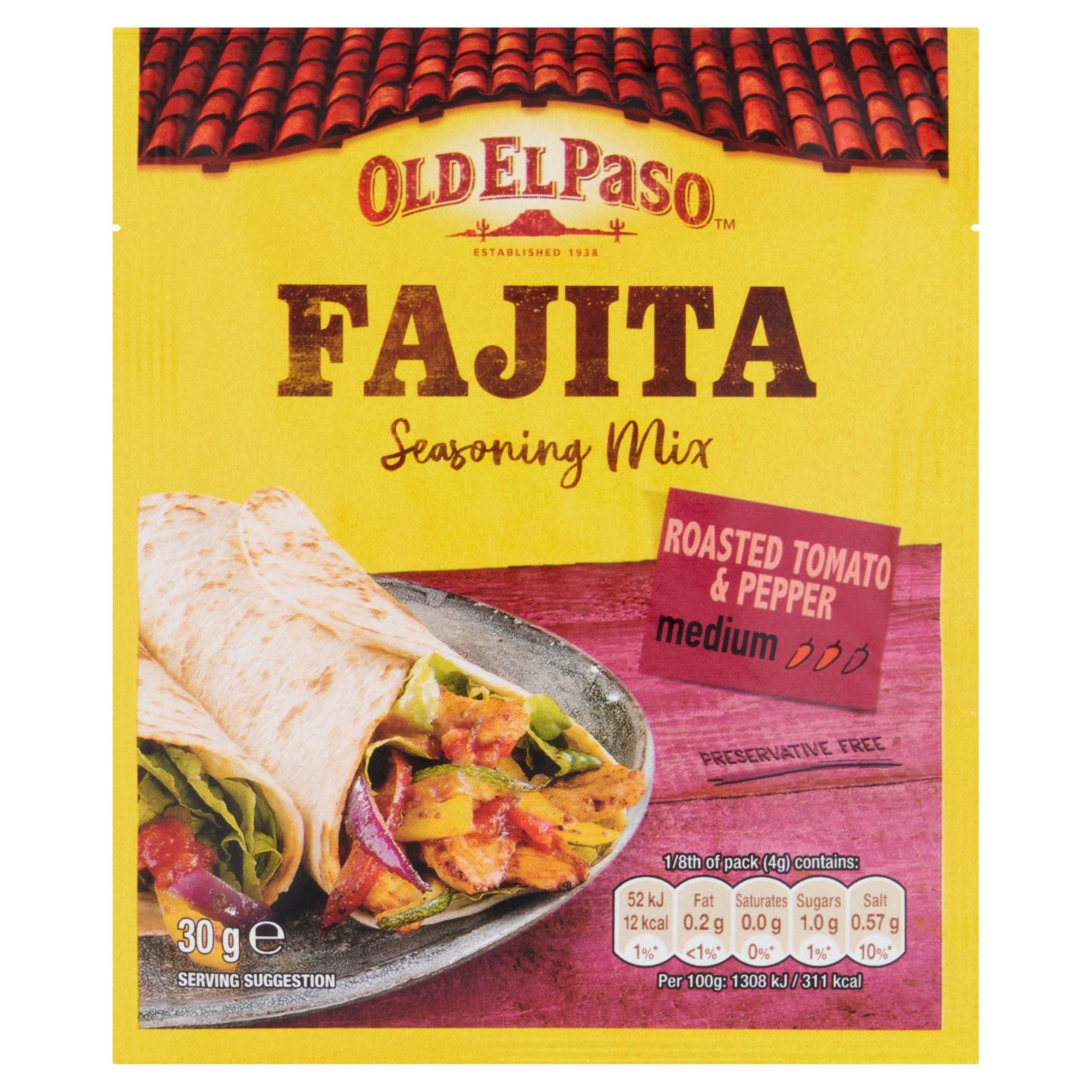 Old El Paso Roasted Tomato &amp;amp; Pepper Fajitas Spice Mix 30g