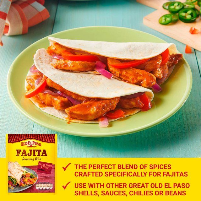 Old El Paso Roasted Tomato &amp;amp; Peppers Fajita Seasoning Mix   30g