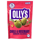 Olly's Olives Chilli &amp;amp; Rosemary Green Halkidiki Olives - The Bandit   50g