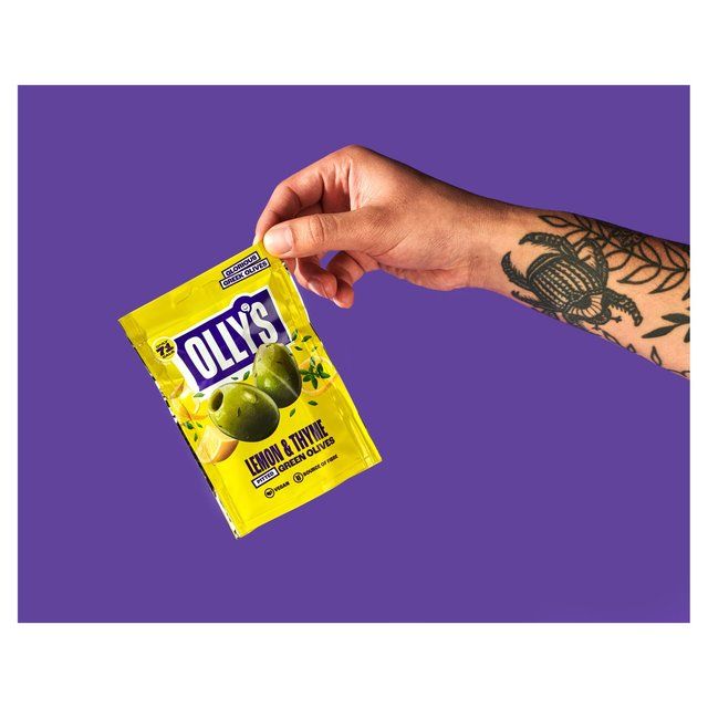 Olly's Olives Lemon &amp;amp; Thyme Green Halkidiki Olives - The Hippie   50g