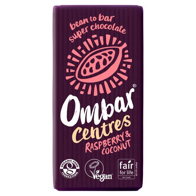 Ombar Centres Raspberry &amp;amp; Coconut Organic Vegan Fair Trade Chocolate   35g