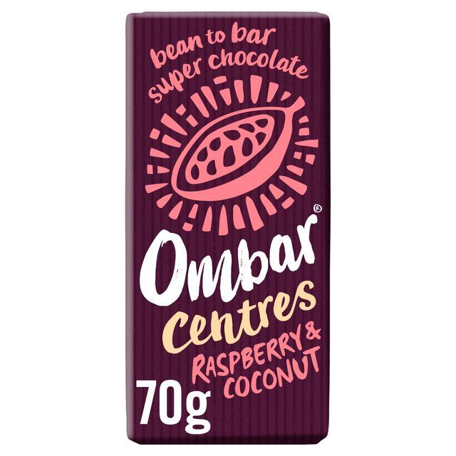 Ombar Centres Raspberry &amp;amp; Coconut Organic Vegan Fair Trade Chocolate   70g