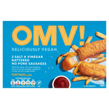 OMV! Deliciously Vegan 2 Salt &amp;amp; Vinegar Battered No Pork Sausages 170g