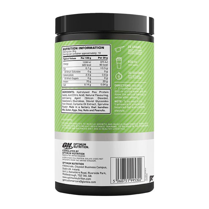 Optimum Nutrition Clear Plant Protein Isolate Peach 280g Lime Sorbet