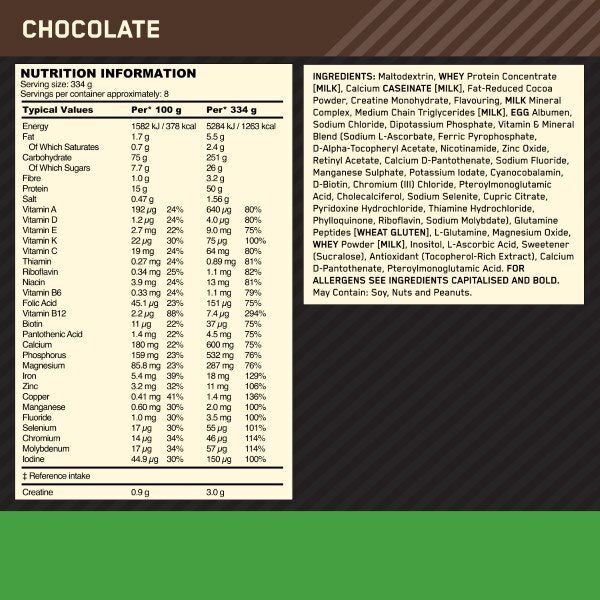 Optimum Nutrition Serious Mass Body Building 2.73Kg