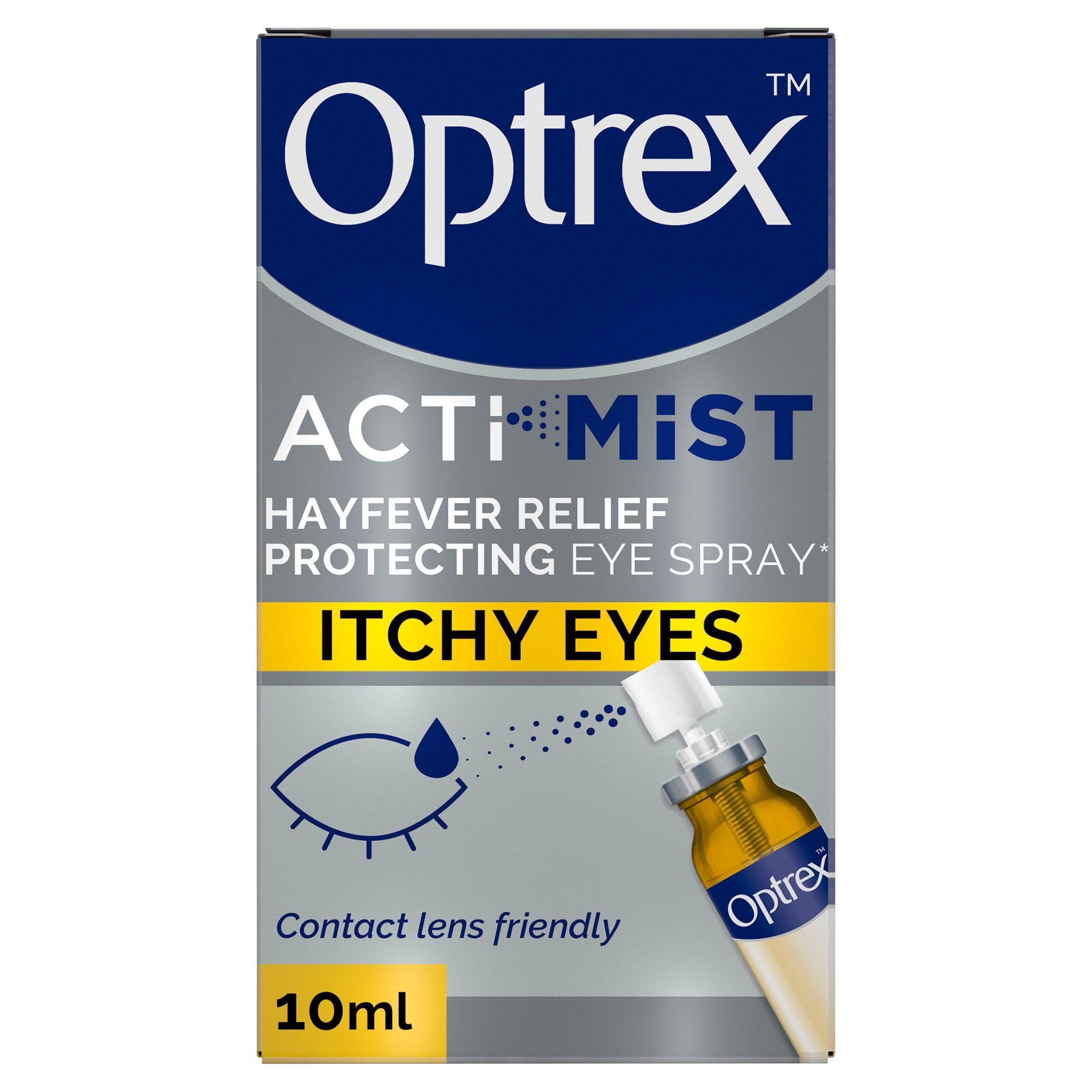 Optrex Actimist Double Action Eye Spray for Itchy &amp;amp; Watery Eyes 10ml
