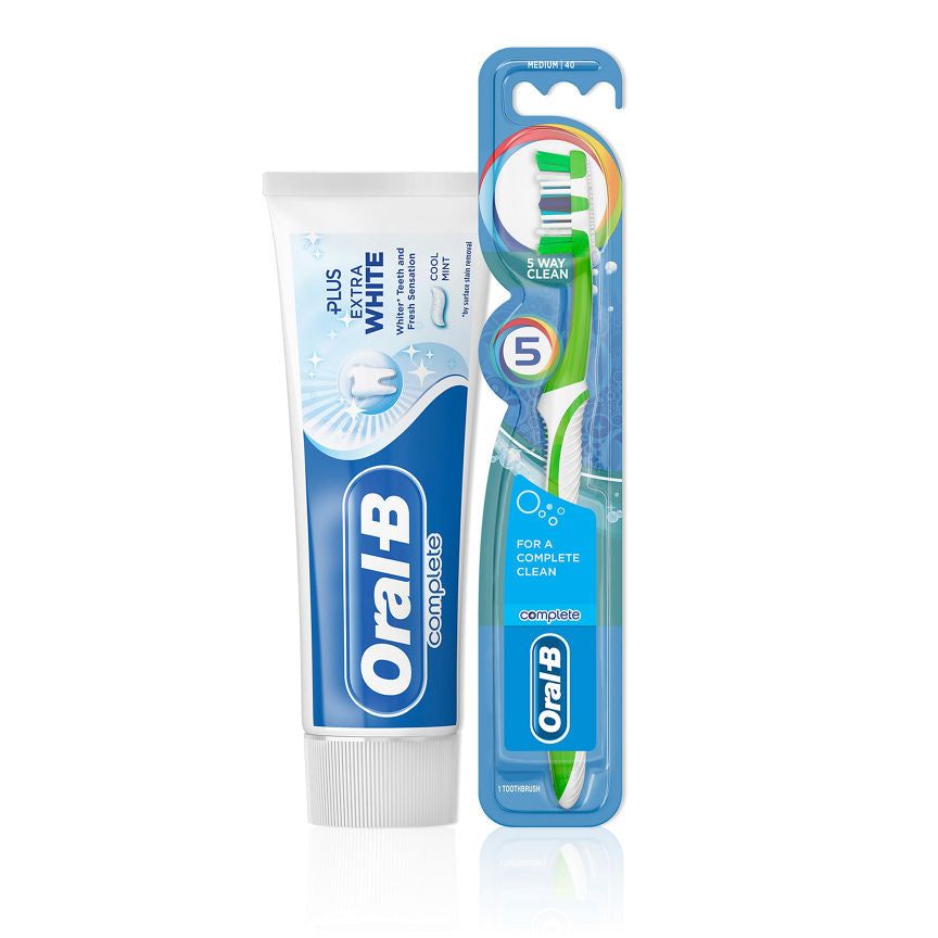 Oral-B Complete Brush &amp;amp; Whitening Toothpaste Bundle