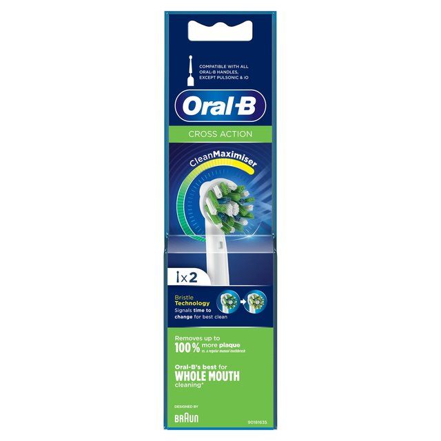 Oral-B CrossAction Toothbrush Heads - White   2 per pack