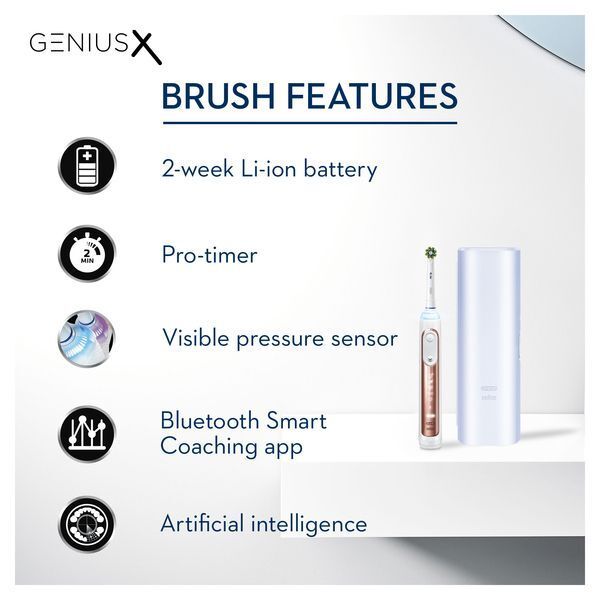 Oral-B Genius X Rose Gold Electric Toothbrush By Braun