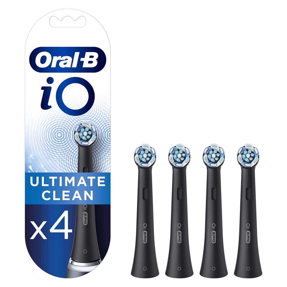 Oral-B iO&amp;trade; Ultimate Clean Black Replacement Electric Toothbrush Heads 4 Pack