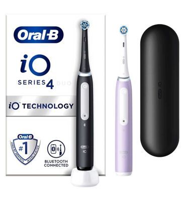 Oral-B iO4 Electric Toothbrushes Black &amp;amp; Lavender - Duo Pack