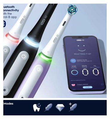 Oral-B iO4 Electric Toothbrushes Black &amp;amp; Lavender - Duo Pack