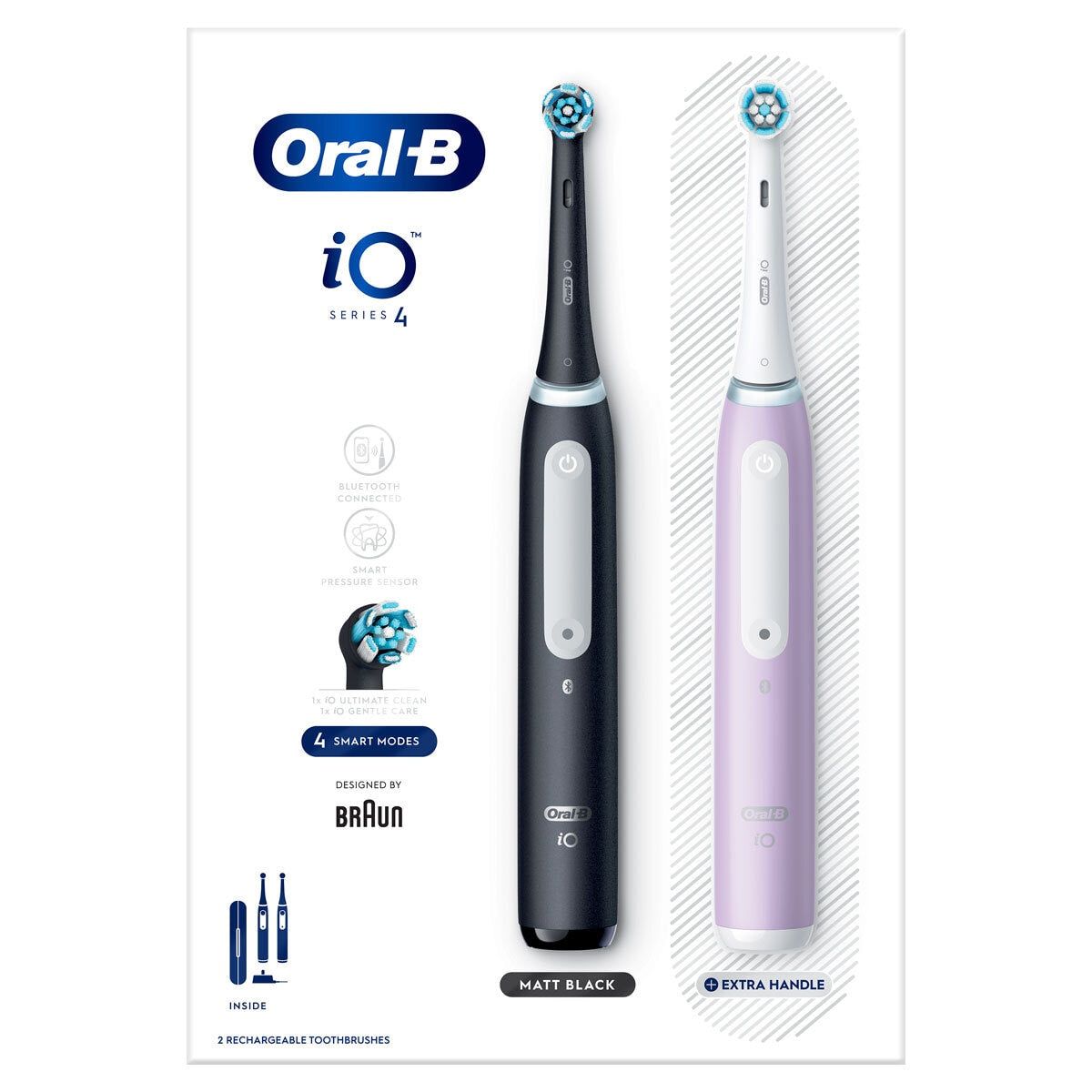 Oral B iO4 Toothbrush Matte Black &amp;amp; Lavender, Duo Pack