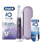 Oral-B iO8&amp;trade; Electric Toothbrush Violet + iO&amp;trade; Ultimate Clean White Replacement Electric Toothbrush Heads 4 Pack Bundle