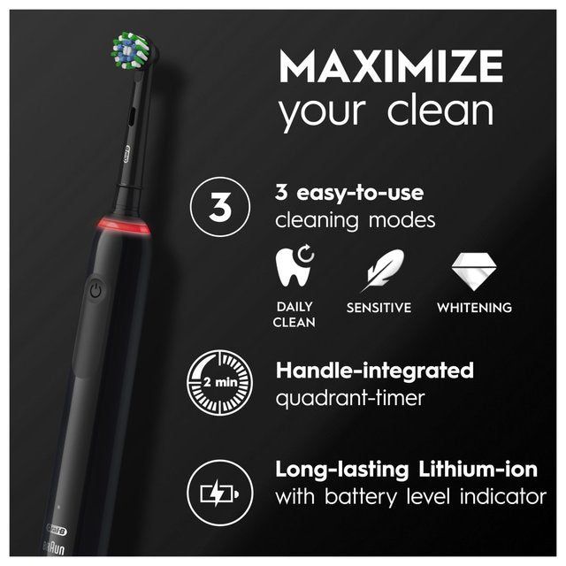 Oral-B Pro 3 3900 Black &amp;amp; Pink Duo Pack of 2 Electric Toothbrushes   2 per pack