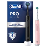 Oral-B Pro 3 3900 Black &amp;amp; Pink Duo Pack of 2 Electric Toothbrushes   2 per pack
