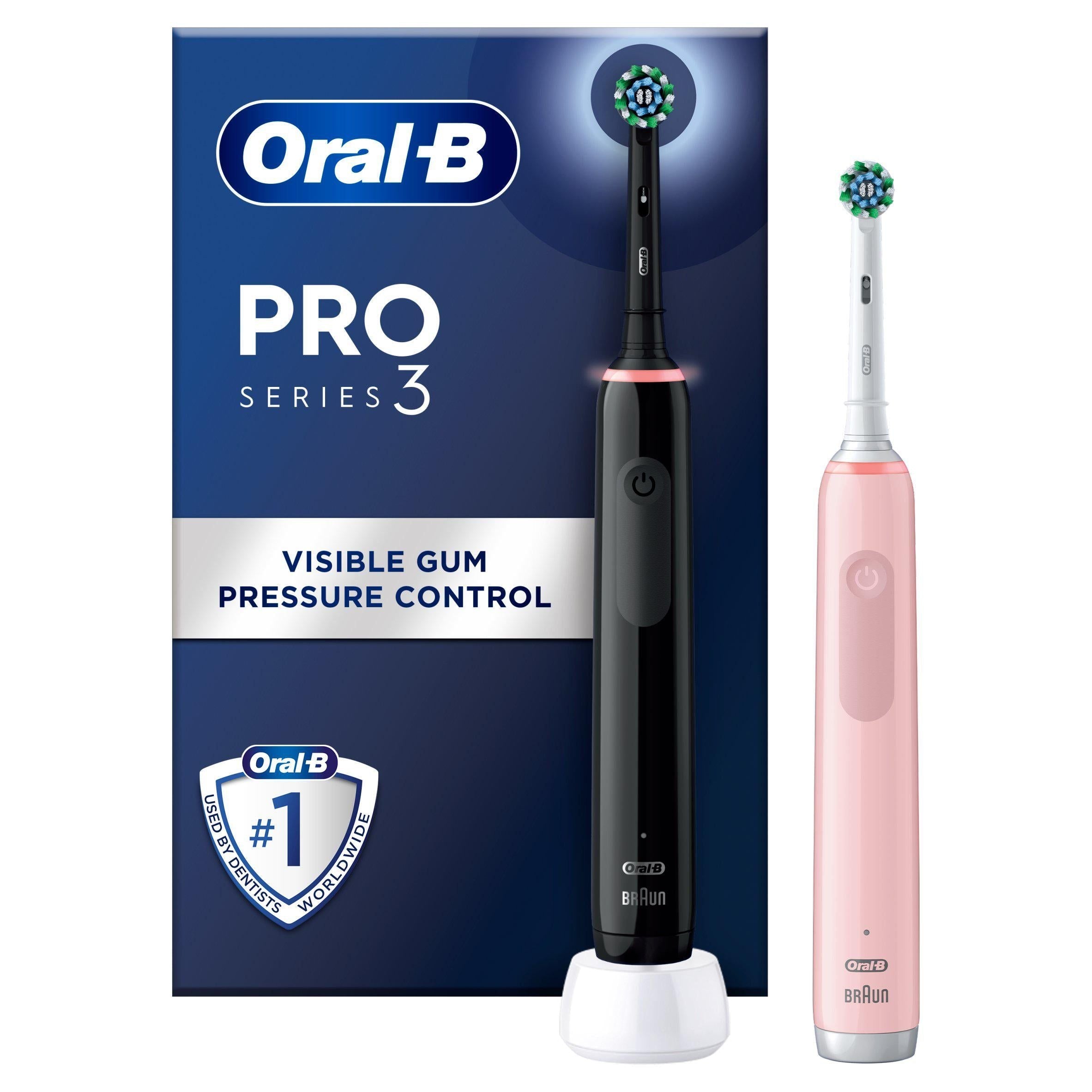 Oral-B Pro 3 - 3900 - Black &amp;amp; Pink Electric Toothbrushes