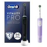 Oral-B Vitality Pro Black &amp;amp; Purple Electric Toothbrushes Duo Pack