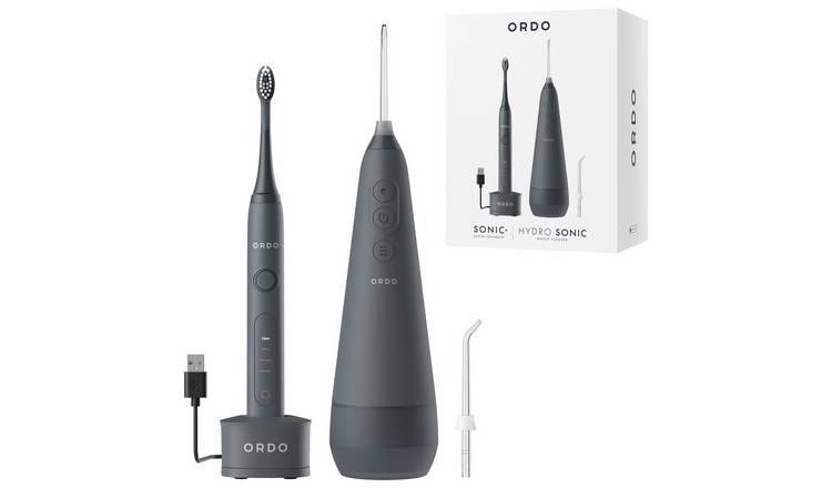 Ordo Sonic+ Toothbrush &amp;amp; Hydro Sonic Water Flosser- Charcoal