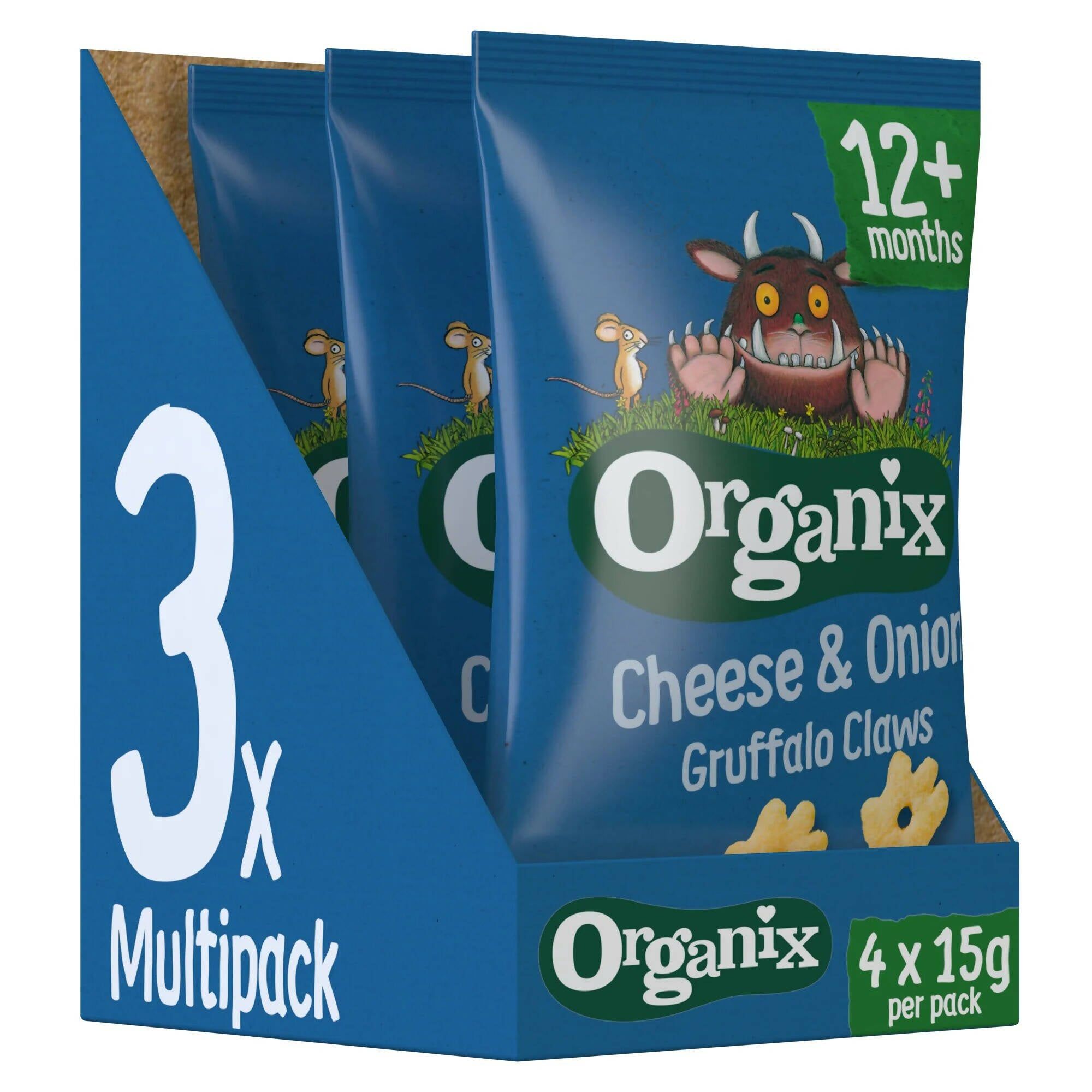 Organic Cheese &amp;amp; Onion Gruffalo Claws Snack Multipack