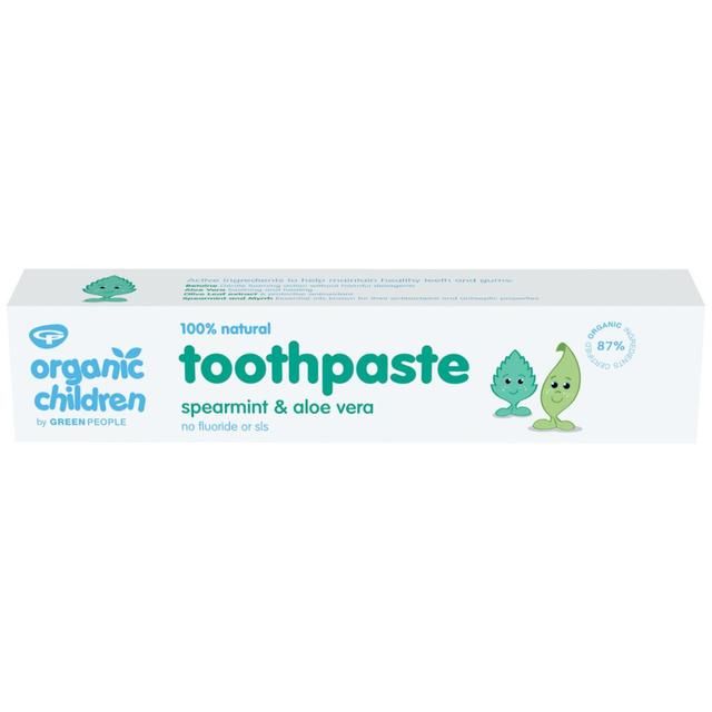 Organic Children Spearmint &amp;amp; Aloe Vera Fluoride Free Toothpaste   50ml