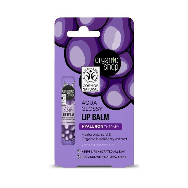 Organic Shop Aqua Glossy Lip Balm Hyaluronic Acid 10ml