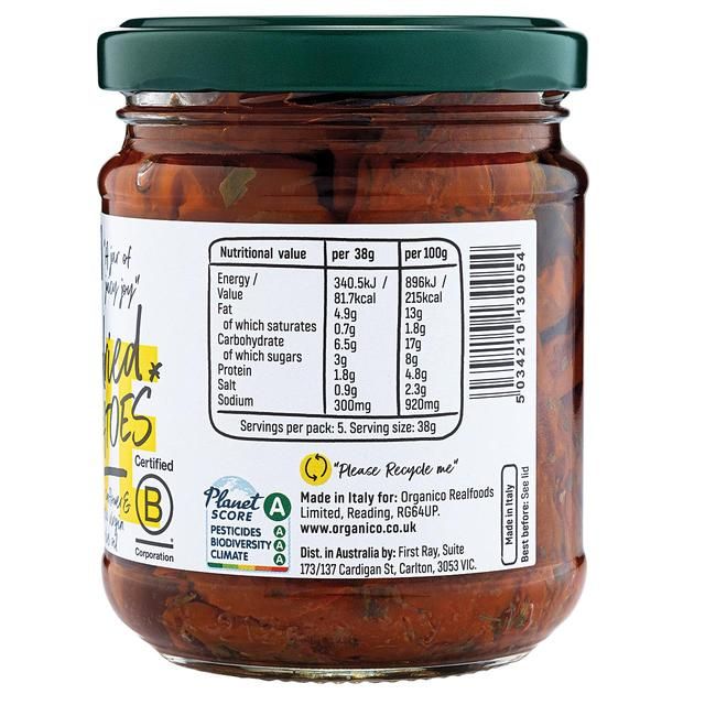 Organico Sundried Tomatoes in Oil   190g