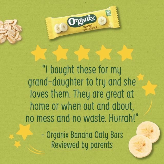 Organix Banana Organic Soft Oaty Bars Toddler Snack Multipack   6 x 23g
