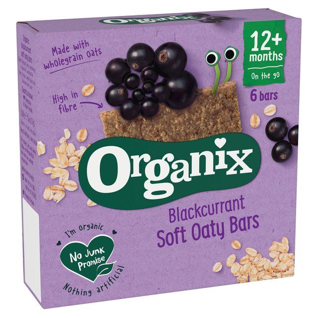 Organix Blackcurrant Organic Soft Oaty Bars Toddler Snack Multipack   6 x 23g