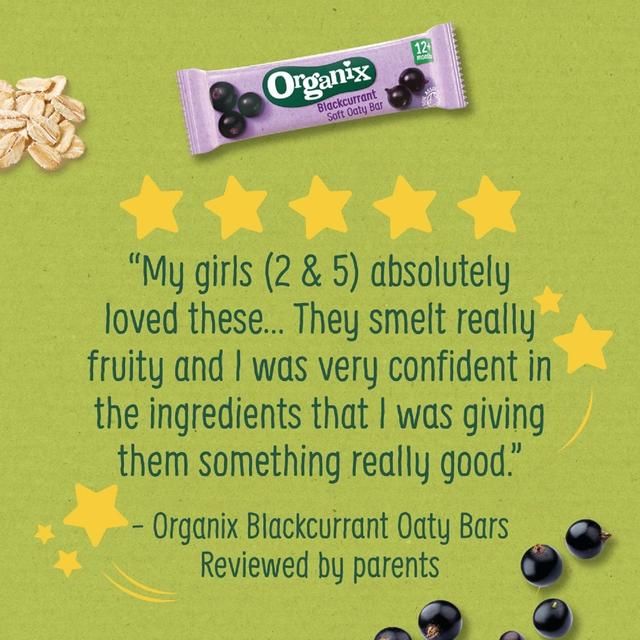 Organix Blackcurrant Organic Soft Oaty Bars Toddler Snack Multipack   6 x 23g
