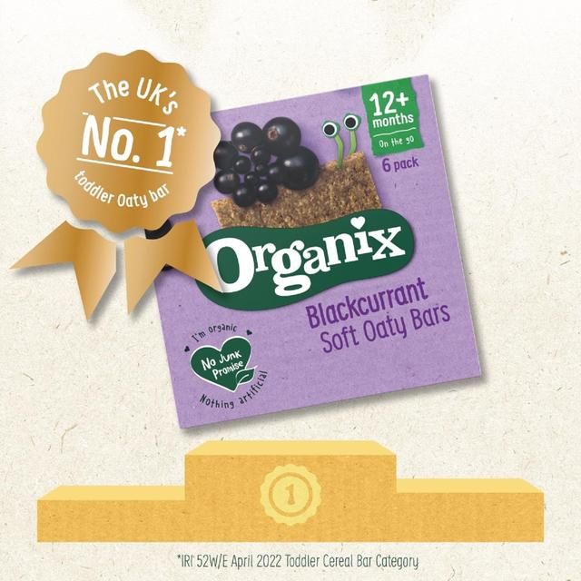 Organix Blackcurrant Organic Soft Oaty Bars Toddler Snack Multipack   6 x 23g
