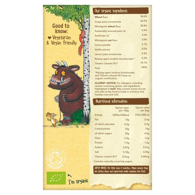Organix Cocoa &amp;amp; Vanilla Organic Gruffalo Biscuits 12 mths+ Multipack   5 x 20g