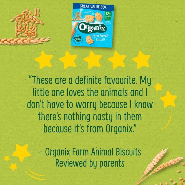 Organix Farm Animal Biscuits 12 mths Value Box   100g