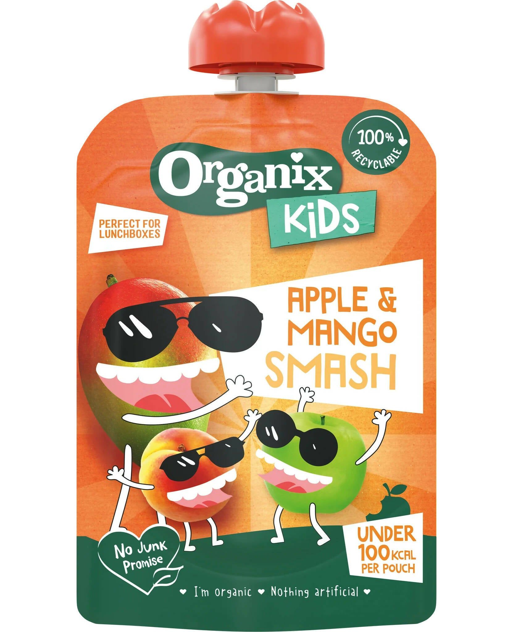 Organix KIDS Mango &amp;amp; Apple Smash Pouch Case 6x100g
