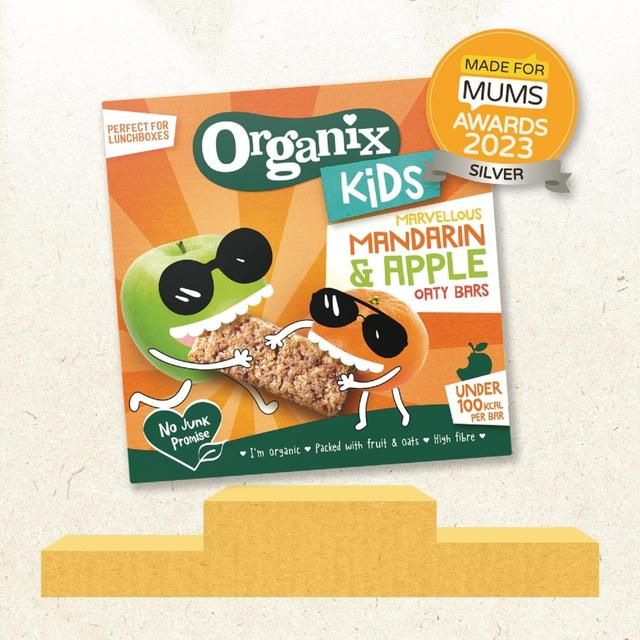Organix KIDS Marvellous Mandarin &amp;amp; Apple Organic Oat Snack Bars Multi   6 x 23g