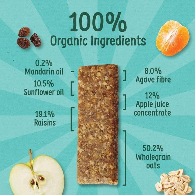 Organix KIDS Marvellous Mandarin &amp;amp; Apple Organic Oat Snack Bars Multi   6 x 23g