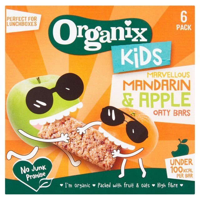Organix KIDS Marvellous Mandarin &amp;amp; Apple Organic Oat Snack Bars Multi   6 x 23g
