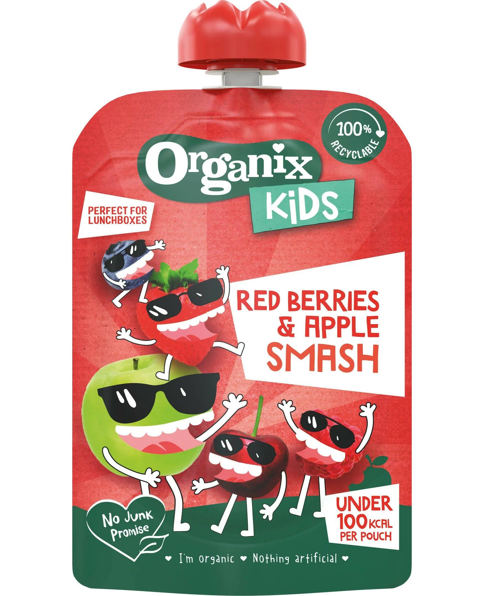 Organix KIDS Red Berries &amp;amp; Apple Smash Pouch Case (6x100g)