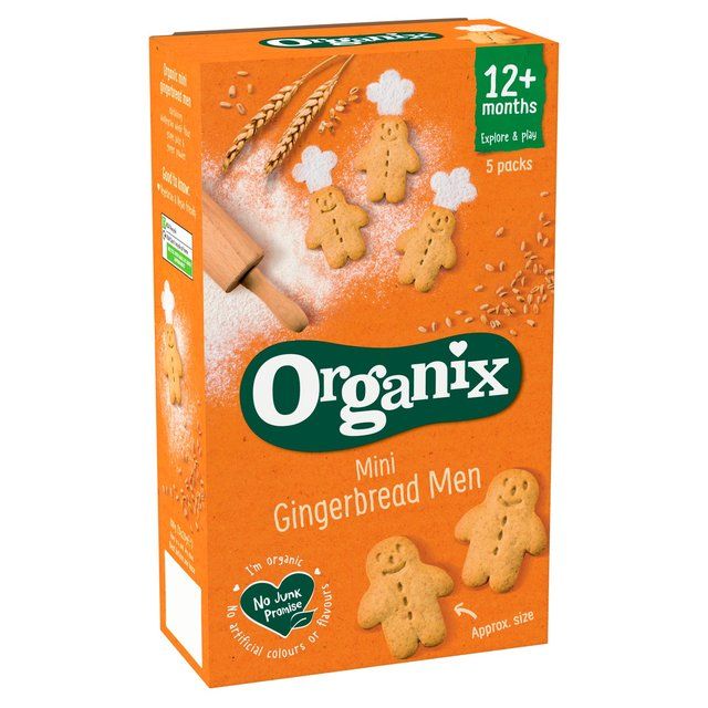 Organix Mini Gingerbread Men Organic Toddler Snack Biscuits Multipack   5 x 20g