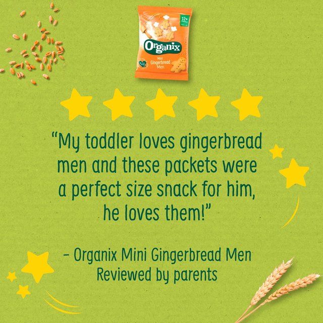 Organix Mini Gingerbread Men Organic Toddler Snack Biscuits Multipack   5 x 20g