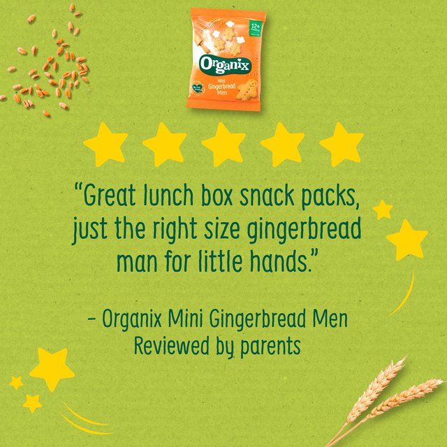 Organix Mini Gingerbread Men Organic Toddler Snack Biscuits Multipack   5 x 20g